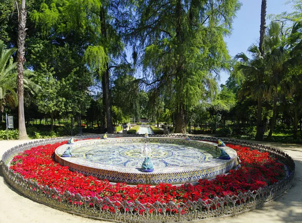 Sevilla, Andalusië/Spanje-10 mei 2018-het Park Parque de Maria Luisa in de buurt van de Plaza van Spanje in Sevilla — Stockfoto