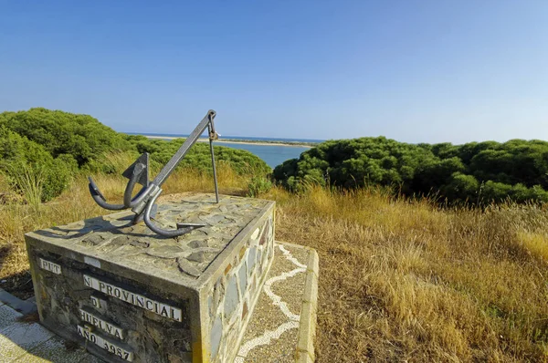 Flecha de Nueva Umbria, Huelva bölgesinde Nuevo Portil kasabasının bakış açısı, İspanya — Stok fotoğraf