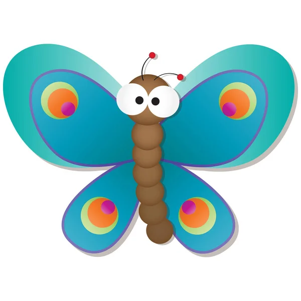 Linda Mariposa Con Grandes Ojos Googly Ilustración Vector Dibujos Animados Ilustración De Stock