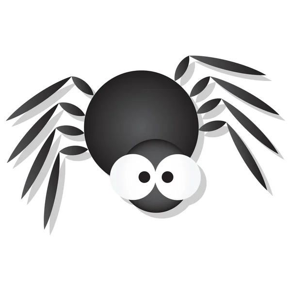 Ładna Spider Wielki Googly Oczy Kreskówka Wektor Ilustracja — Wektor stockowy