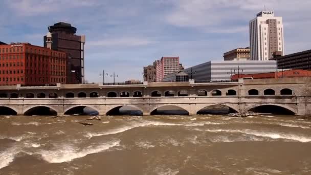 Rochester Nowy Jork Usa Kwietnia 2019 Widok Centrum Rochester Rzekę — Wideo stockowe