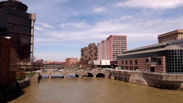 Rochester Nowy Jork Usa Kwietnia 2019 Widok Centrum Rochester Rzekę — Wideo stockowe