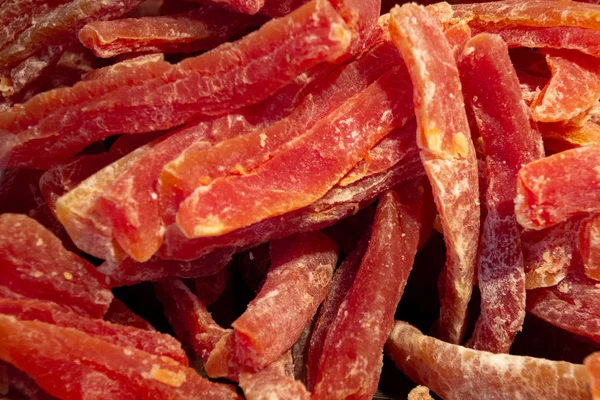 kurutulmuş papaya doku closeup dilimleri 