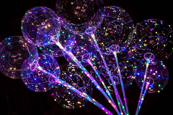 Led Balloon Multi Colored Luminous Garland Colorful Led Incandescent Light Stock Image