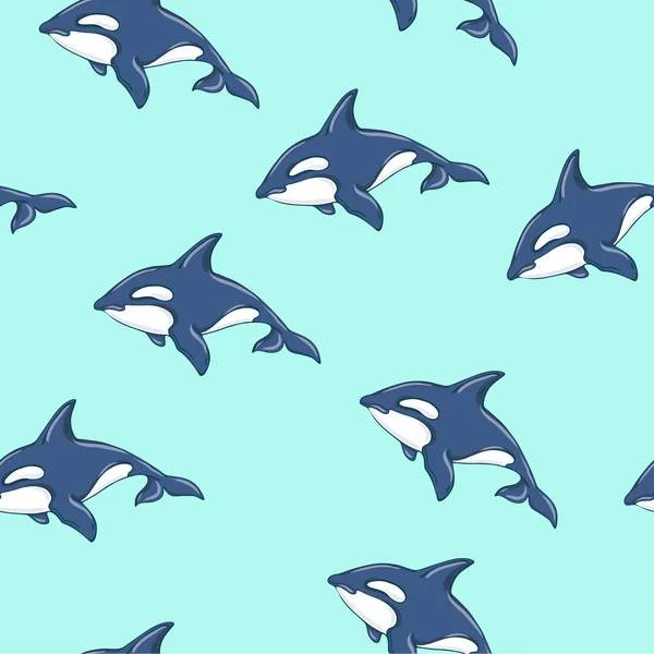 Χαριτωμένο Δελφίνια Μπλε Φόντο — Διανυσματικό Αρχείο