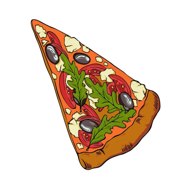 Sabrosa Pizza Sobre Fondo Blanco — Vector de stock