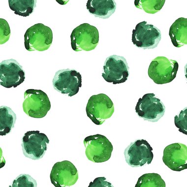 Beyaz zemin üzerine yeşil renk lekeleri seamless modeli