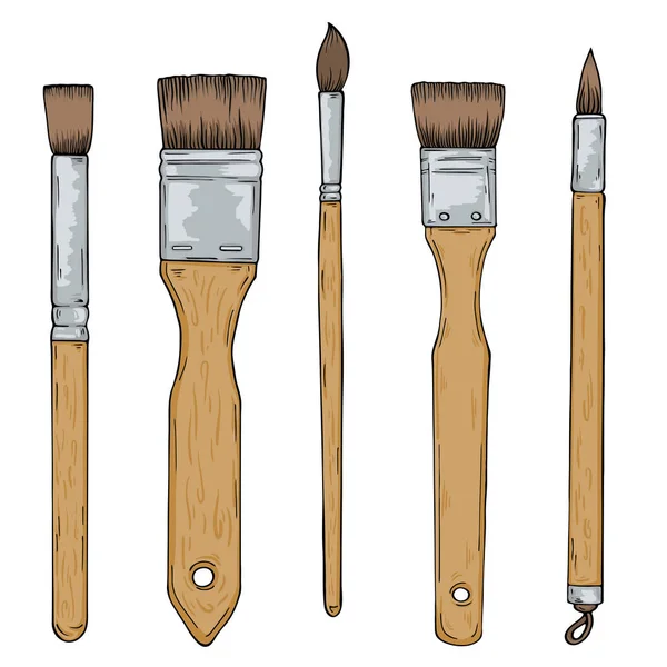 Art Brushes Painting White Background — Stock Vector