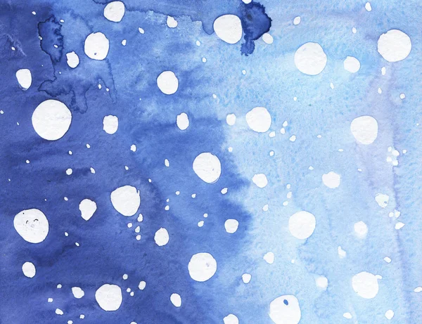 Abstracte Helder Blauwe Achtergrond Met Witte Vlekken Hemel Met Sneeuwvlokken — Stockfoto