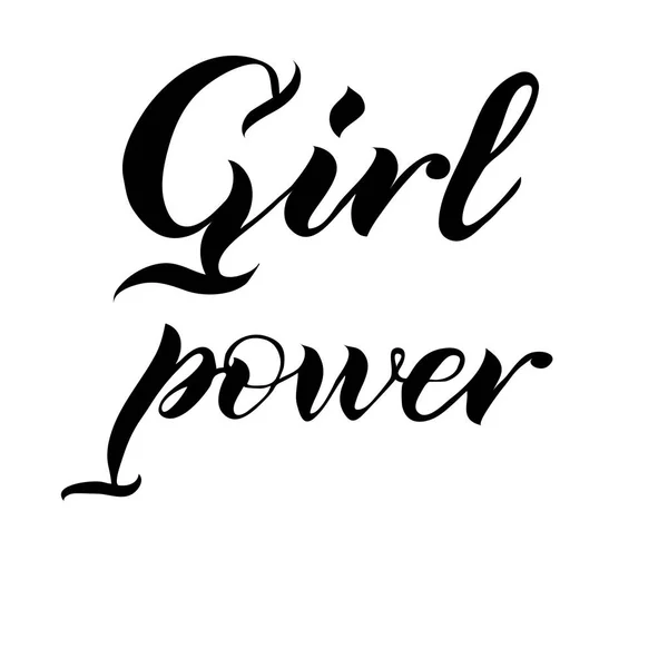 Girl Power Bläck Borste Hand Bokstäver Textdesign För Print Eller — Stock vektor