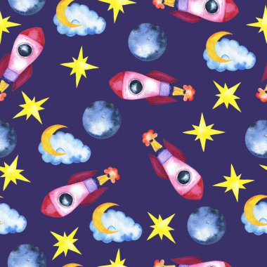 uzay gemisi ile uzay illüstrasyon yakın görünümü