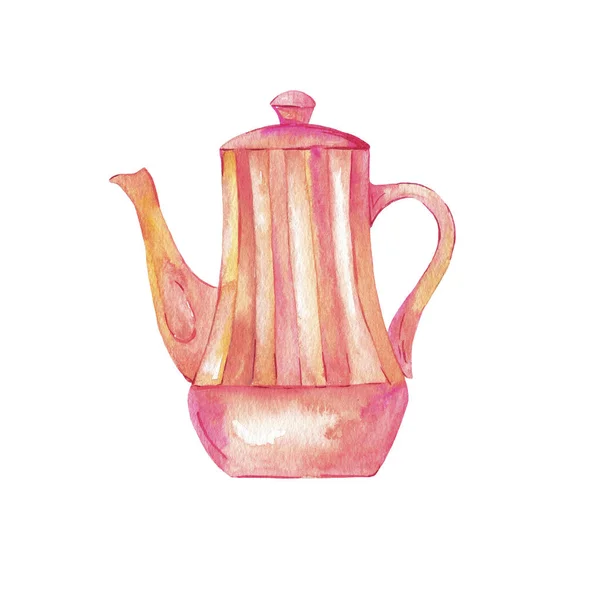 Close View Cute Teapot Illustration White Background — Stock Photo, Image