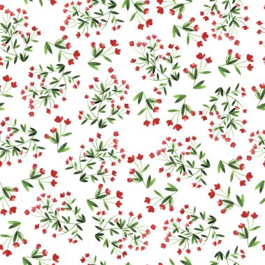 Renkli bitkilerin renkli el çizilmiş deseni 