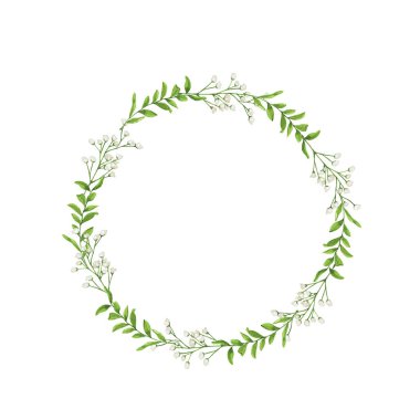 Yeşil yaz bitkileri ile renkli elle çizilmiş illüstrasyon