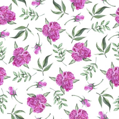 Yazın pembe güllerle çizilmiş renkli desenler.