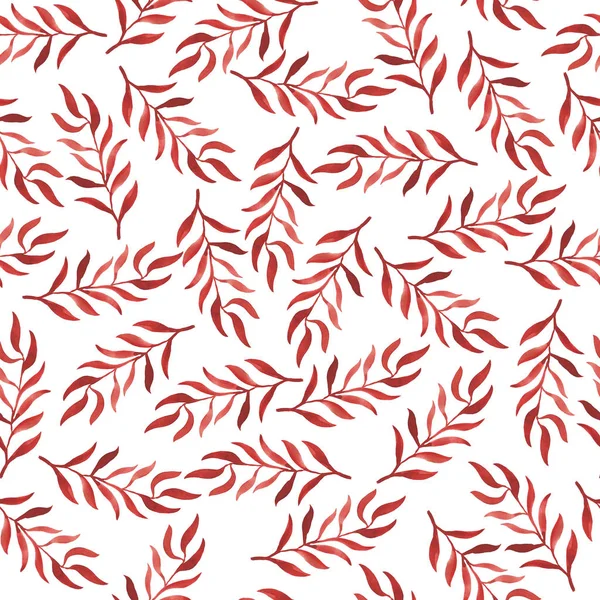 Colorful Hand Drawn Pattern Red Plants — Stockfoto