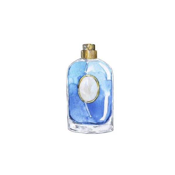 Colorful hand-drawn with perfume bottle isolated on white