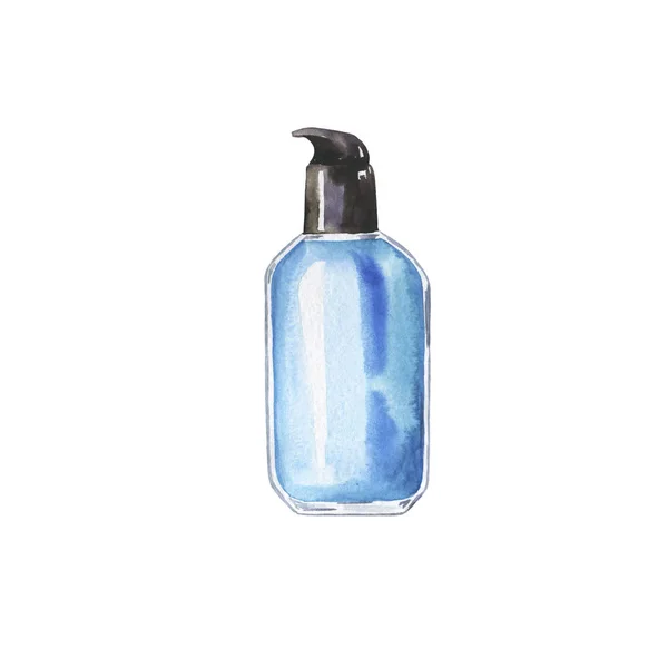 Colorido Desenhado Mão Com Frasco Perfume Isolado Branco — Fotografia de Stock