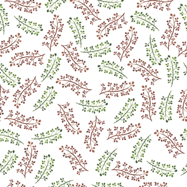 Buntes Handgezeichnetes Muster Bunter Pflanzen — Stockfoto