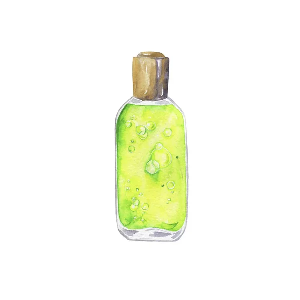 Colorful hand-drawn with perfume bottle isolated on white