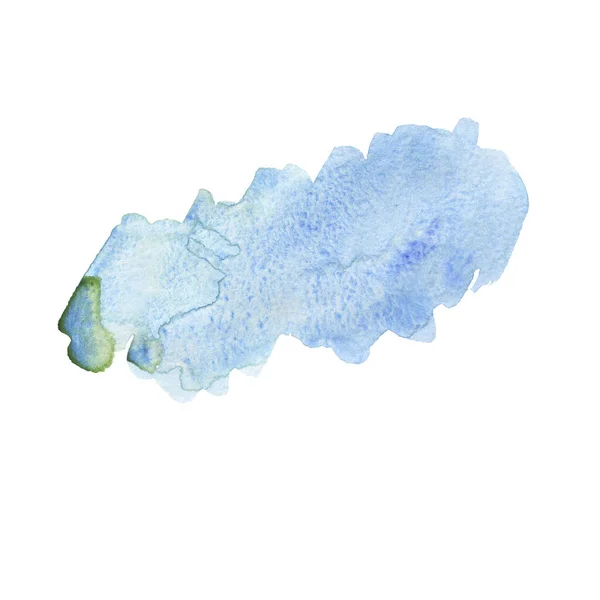 Pastellblauer Farbfleck Isoliert Auf Weißem Hintergrund Handgezeichnete Aquarell Illustration — Stockfoto