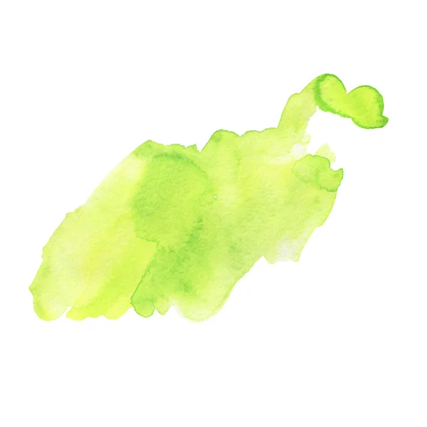 Mancha Cor Verde Pastel Abstrato Isolado Fundo Branco Ilustração Aquarela — Fotografia de Stock