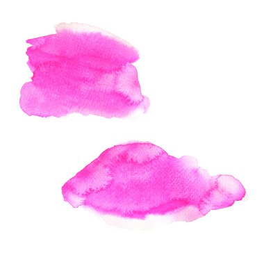 Parlak dekoratif pembe noktalar. El çizimi suluboya çizimi.