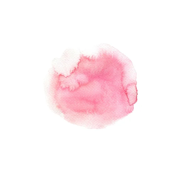 Pastel Roze Vlek Witte Achtergrond Met Hand Getekend Aquarel Illustratie — Stockfoto