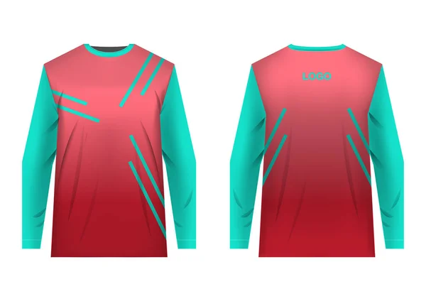 Vorlagen Trikot Für Mountainbike Trikot Für Motocross Extremradsport Abfahrt Sublimationsdruck — Stockvektor