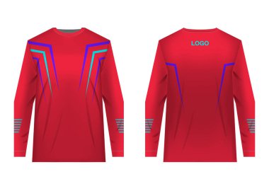 Süblimasyon baskı için şablonlar jersey. Spor giyim tasarım. Tasarım Yarışması, takım giyen, eğitim için.