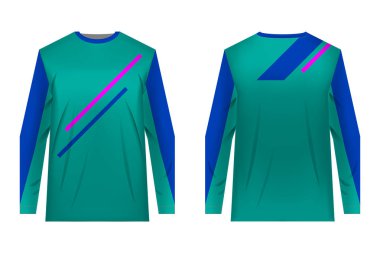 Süblimasyon baskı için tasarım. Jersey aşırı spor için. Kıyafetler, rekabet için. Takım veya club üniforma. Jersey için dağ bisikleti, motocross, Bisiklete binme, yokuş aşağı. Spor giyim kavramı, şablonları.