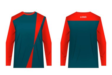 Spor giyim tasarımları süblimasyon baskı için şablon. Üniformalar yarışmalar, takım oyunları, kurumsal tarzı, reklam kampanyaları için. Jersey motocross, dağ bisikleti için.