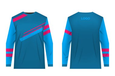 Spor giyim tasarımları süblimasyon baskı için şablon. Üniformalar yarışmalar, takım oyunları, kurumsal tarzı, reklam kampanyaları için. Jersey motocross, dağ bisikleti için.