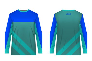 Spor giyim tasarımları süblimasyon baskı için şablon. Üniformalar yarışmalar, takım oyunları, kurumsal tarzı, reklam kampanyaları için. Jersey motocross, dağ bisikleti için.