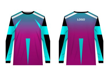 Spor giyim tasarımları süblimasyon baskı için şablon. Üniformalar yarışmalar, takım oyunları, kurumsal tarzı, reklam kampanyaları için. Jersey motocross, dağ bisikleti için.