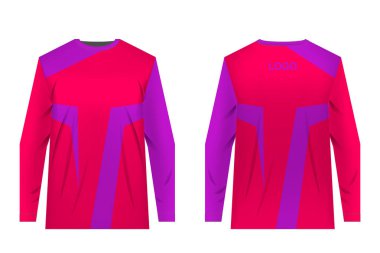 Spor giyim tasarımları süblimasyon baskı için şablon. Üniformalar yarışmalar, takım oyunları, kurumsal tarzı, reklam kampanyaları için. Jersey motocross, dağ bisikleti için.