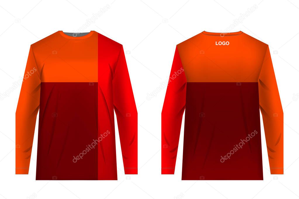 Templates of sportswear designs for sublimation printing. Uniforms for competitions, team games, corporate style, advertising campaigns. Jersey for motocross, mountain biking.