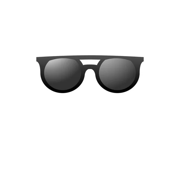 Óculos Sol Hipster Com Vidro Escuro Sobre Fundo Branco Imagem — Vetor de Stock