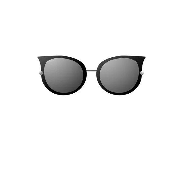 Hipster Sonnenbrille Mit Dunklem Glas Auf Weißem Hintergrund Vektor Isoliertes — Stockvektor