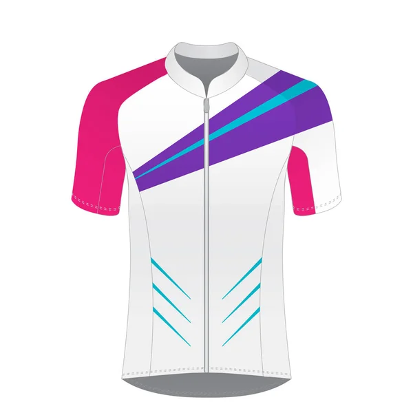 Mochila Ciclismo Shirt Modelo Design Desportivo Corrida Estrada Uniforme Branco — Vetor de Stock