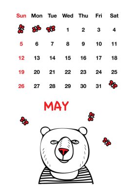 sevimli kırmızı burun ayı