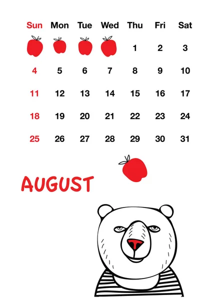 Mignon ours nez rouge — Image vectorielle