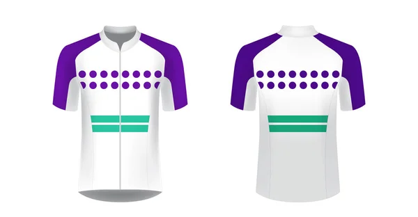 Spor giyim tasarımları süblimasyon baskı için şablon. Bisiklet, koşu Yarışması, triatlon için tek tip boş maraton ve yarış oyunları. Vektör mockup.