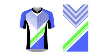 Spor giyim tasarımları süblimasyon baskı için şablon. Bisiklet, koşu Yarışması, triatlon için tek tip boş maraton ve yarış oyunları. Vektör mockup tasarım için.