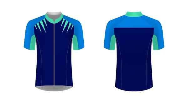 Spor giyim tasarımları süblimasyon baskı için şablon. Bisiklet, koşu Yarışması, triatlon için tek tip boş maraton ve yarış oyunları. Vektör mockup.
