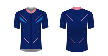Jersey vektör mockup Bisiklete binme. T-shirt spor tasarım şablonu. Süblimasyon baskı spor giyim için. Bisiklet, koşu Yarışması, triatlon için boş giyim maraton ve yarış oyunları.