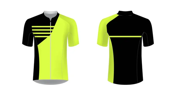 Spor giyim tasarımları süblimasyon baskı için şablon. Bisiklet, koşu Yarışması, triatlon için tek tip boş maraton ve yarış oyunları. Vektör mockup.