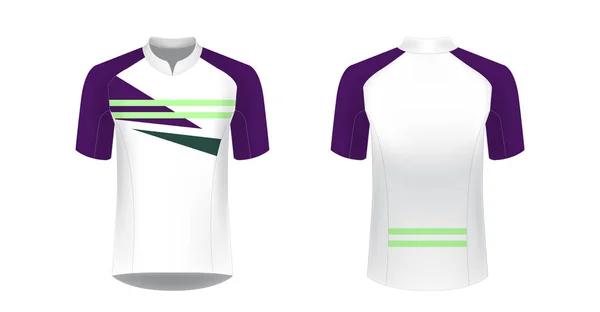 Spor giyim tasarımları süblimasyon baskı için şablon. Bisiklet, koşu Yarışması, triatlon için tek tip boş maraton ve yarış oyunları. Vektör mockup.