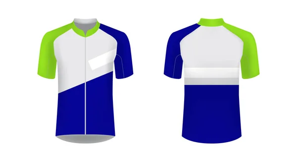 Spor giyim tasarımları süblimasyon baskı için şablon. Bisiklet, koşu Yarışması, triatlon için tek tip boş maraton ve yarış oyunları. Vektör mockup.