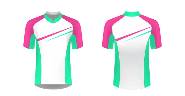 Spor giyim tasarımları süblimasyon baskı için şablon. Bisiklet, koşu Yarışması, triatlon için tek tip boş maraton ve yarış oyunları. Vektör mockup.